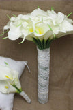 Ramo de la boda romántica Callas celebración de flores y Broche hecho a mano puro (31 * 24cm)