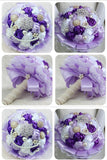 Rosas elegante de la cinta con diamantes de imitación broche del ramo de la boda (27 * 18 cm)