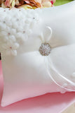 Niza almohadilla del anillo En raso con flores