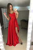 Vestidos de fiesta largos rojos elegantes elegantes simples del vintage vestidos de fiesta