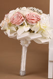 Ramo de la boda Rosas de la cinta con la broche del Rhinestone (25 * 15cm)