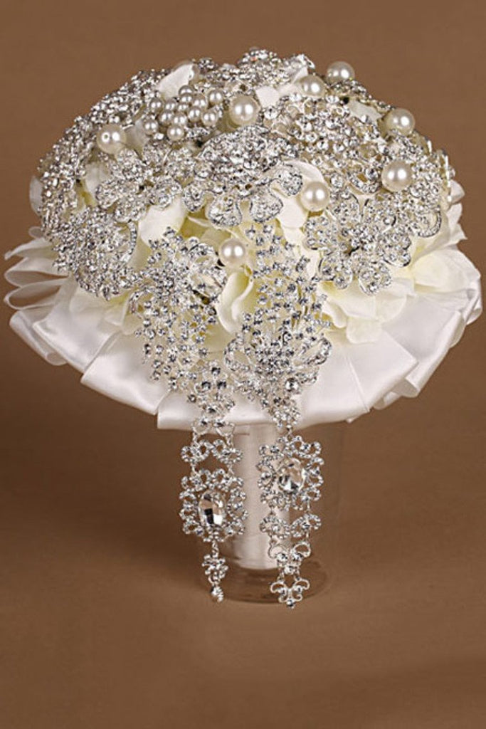 El europeo y americano de lujo de la boda novia con flores gotitas de agua del ramo de la boda (24 * 20cm)