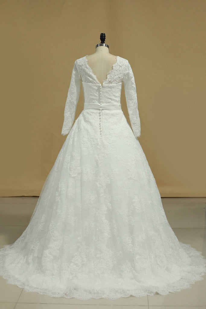 El último estilo 2022 vestidos de boda de la cucharada de una línea de tren capilla