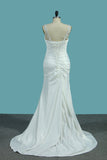2024 Stretch Satin Wedding Dresses Sirena con cuentas y volantes Nueva llegada