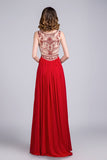 2024 caliente venta Scoop una línea completa Roja vestido de fiesta con cuentas de tul blusa con gasa Longitud de la falda