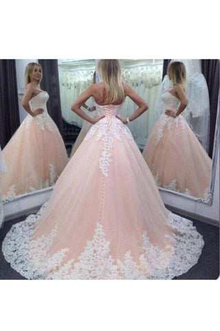 2022 vestido de fiesta Quinceanera vestidos de novia Tulle con Applique Lace Up