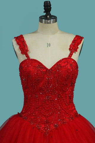 2024 vestido de bola Tul Vestidos de quinceañera correas Beade blusa