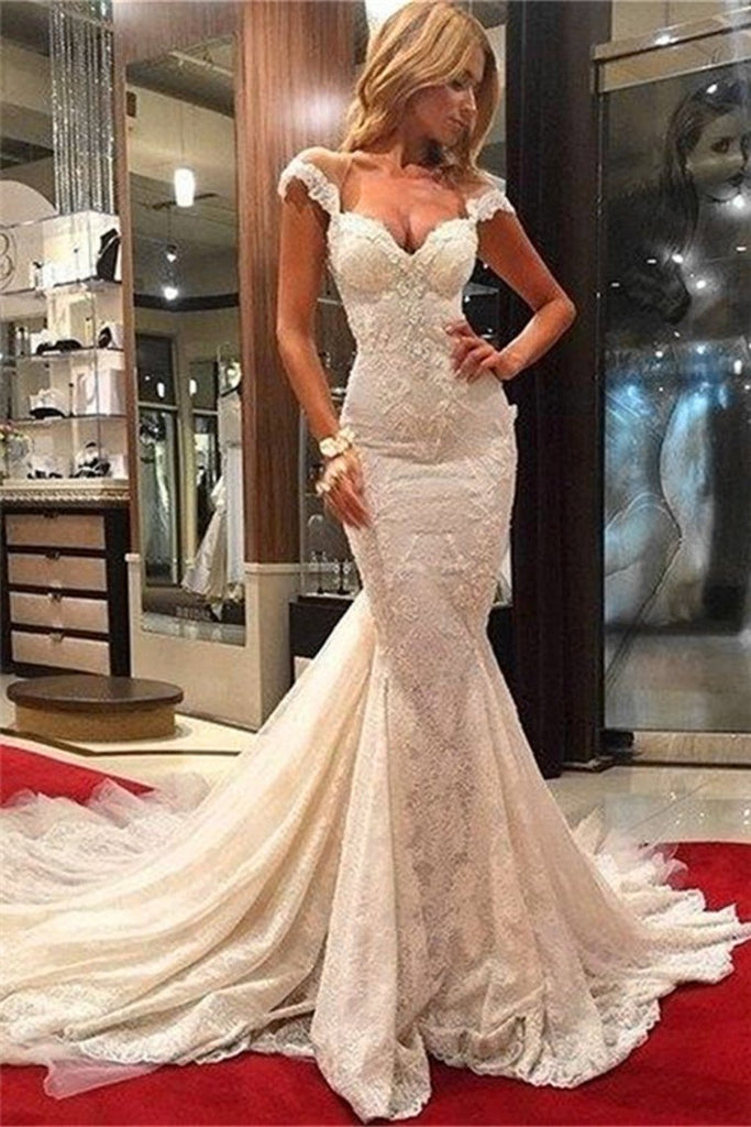2022 vestidos de novia sirena fuera del cordón hombro con apliques