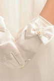 Longitud de la muñeca de la boda guantes de una muchacha de flor