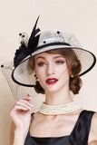 Hilado elegante Cambric / Net señoras con el jugador de bolos / sombrero cloche