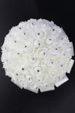 Boda de la novia que sostiene la flor de la espuma flor ramo de rosas blancas (25 * 19cm)