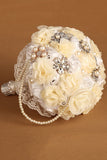 Rhinestone de la perla de la boda Accesorios de boda Ramos Rosa Flor de lujo (26 * 22cm)