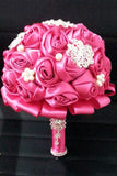 Rosas roundrhinestone broche de cristal rosas ramo de la boda (26 * 22cm)
