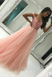 2024 vestidos nueva Prom A-Line fuera del hombro de tul con diamantes de imitación