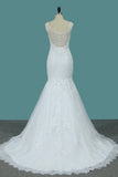 2024 nueva sirena Tulle de la cucharada de los vestidos de boda de la llegada con el Applique y los granos