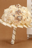 Rhinestone cristalino de la boda de la novia que sostiene la flor de la perla Tela ramo de flores (26 * 22cm)