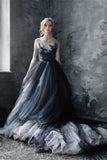 Precioso vestido largo de bola de encaje de tul modesto princesa encantadora Vestidos de baile Vestidos de quinceañera