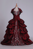 2024 vestido de bola del amor vestidos de quinceañera tafetán con bordado Burdeos / Castaño