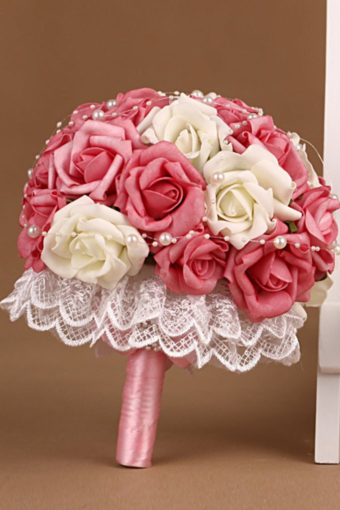 Hermosa Rhinestone redondas Rosas Ramos de flores de la boda (26 * 22cm)