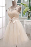 2024 A Line Scoop Tulle &amp; Lace Homecoming vestidos con marco
