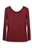 2024 Femenino de cuello redondo modal Stretch &amp; Slim camiseta tops de manga larga para los vestidos de musulmanes