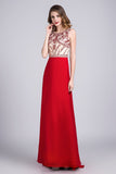 2024 caliente venta Scoop una línea completa Roja vestido de fiesta con cuentas de tul blusa con gasa Longitud de la falda