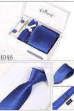 Oscuro Royal Blue Tie Set Gemelos 4 Piezas muchos colores # H046