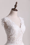 2024 vestidos de boda calientes del hombro del vestido de bola de tul con apliques
