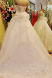2024 Lujosas y elegantes vestidos de boda del amor con cuentas y apliques