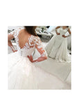 2024 vestidos de boda de la envoltura del cuello V con apliques de manga larga desmontable de tren