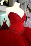 2024 Vestidos de quinceañera de lujo Sweetheart Ball Gown Beaded blusa