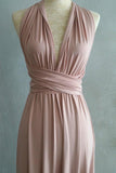 Simple elegante espalda abierta rosa vestidos de baile vestidos de dama de honor