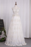 2024 recién llegado correas de espagueti una línea de encaje vestidos de novia espalda abierta