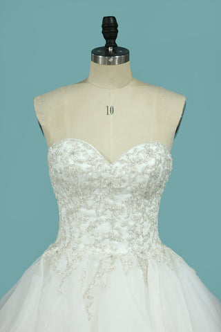 2024 vestidos de novia de la novia una línea de organza con corpiño moldeado