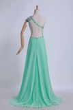 2022 vestidos de baile vaina / columna de frente de la fractura de un hombro palabra de longitud