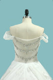 2024 vestidos de novia del hombro una línea de tul con apliques