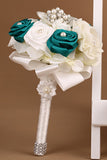 Ramo de la boda Rosas de la cinta con la broche del Rhinestone (25 * 15cm)