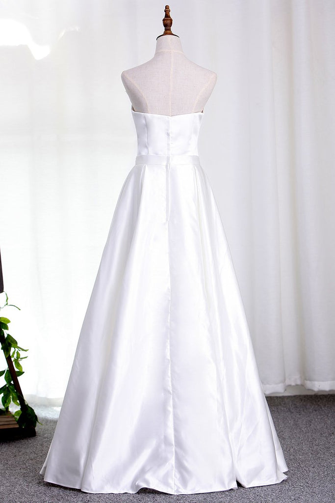 2022 vestidos de novia de satén cariño una línea con marco