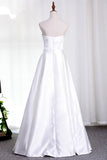 2022 vestidos de novia de satén cariño una línea con marco