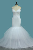 2024 Mermaid Spaghetti Straps Tulle con apliques espalda abierta vestidos de novia