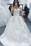 2024 impresionante vestido de novia de raso del hombro A-línea con Appliques