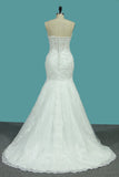 Vestidos de novia de la sirena del amor 2024 Tulle con el tren de la corte del Applique
