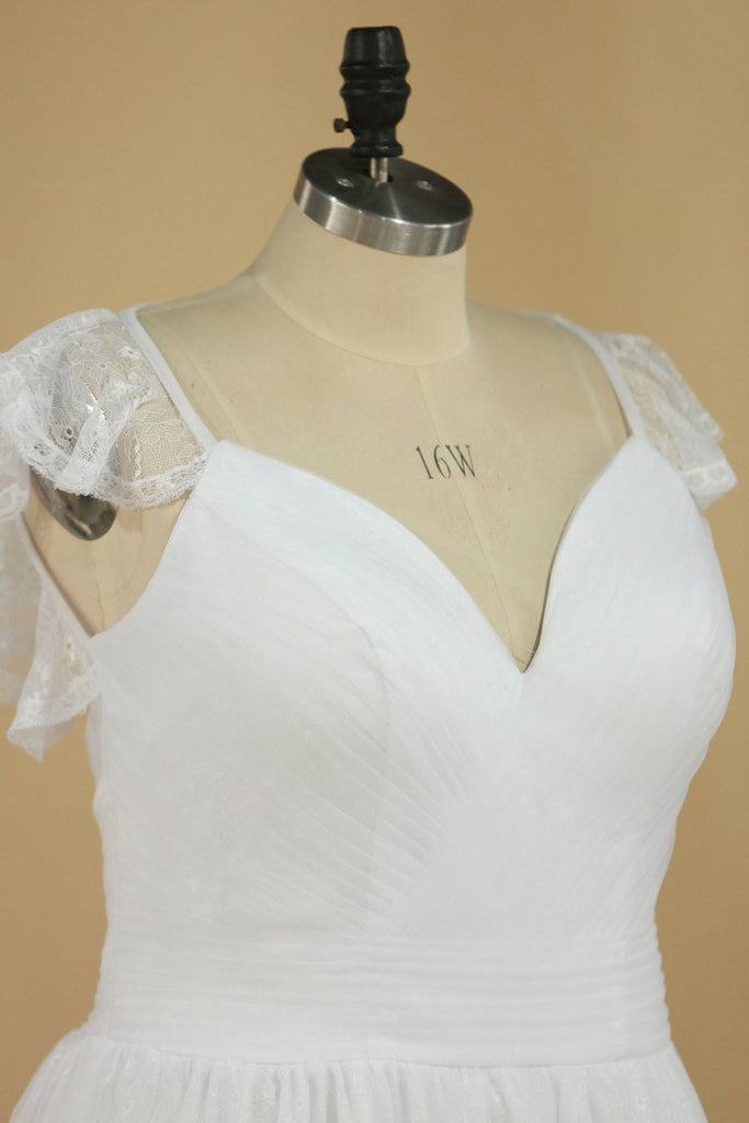 2022 nueva llegada V vestidos de novia de cuello con volantes blusa una línea de tul y encaje con espalda abierta