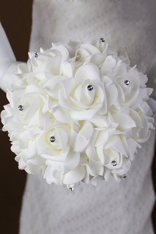 Ramos de la boda de cristal acrílico Rosas flores de novia redondo (24 * 18 cm)