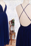 2024 nuevo cuello Tulle V de la llegada con A-Line Prom Dresses Zipper Up