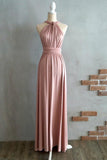 Simple elegante espalda abierta rosa vestidos de baile vestidos de dama de honor
