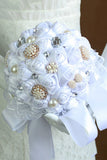 Rhinestone de lujo de la perla de raso flor de Rose del ramo de la boda (27 * 18 cm)