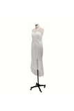Vestido de fiesta elegante de encaje con vaina blanca, vestido de novia de encaje simple
