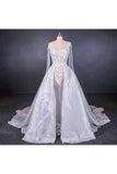 Precioso vestido de novia de novia de manga larga Vestidos de novia con apliques
