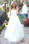 Correas espaguetis largas simples elegantes blancas espalda abierta vestidos de novia